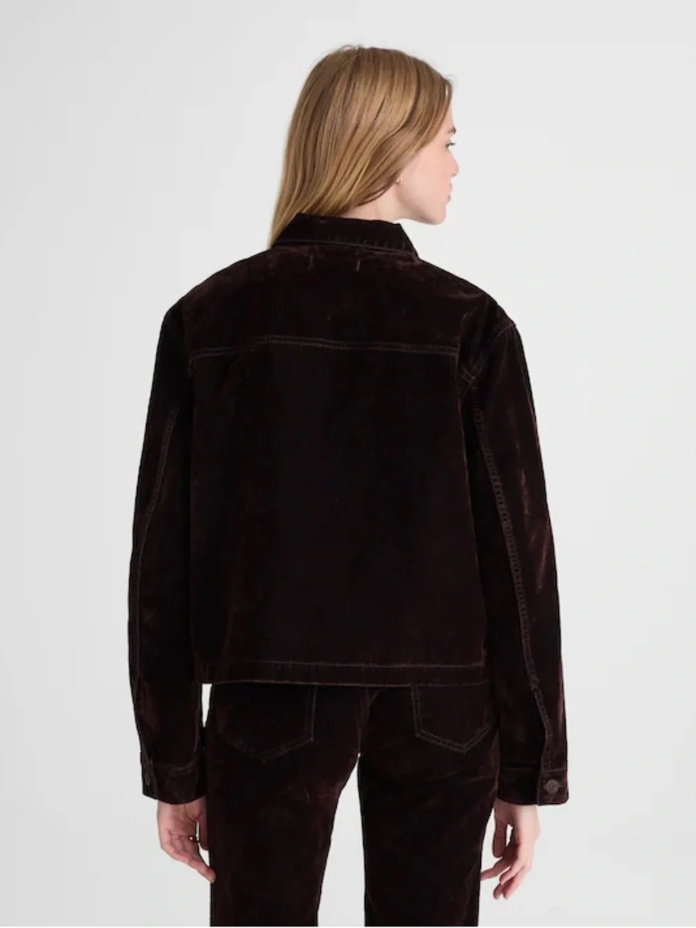 Madewell Flocked Denim Chore Jacket size medium Brown Velvet equestrian vintage